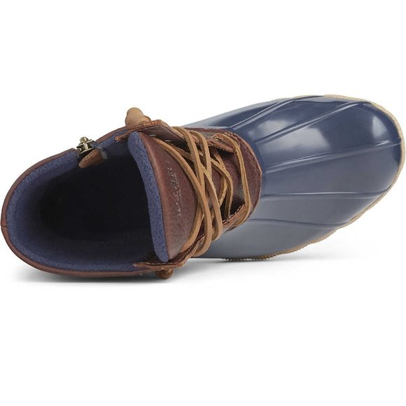 Sperry Women's Tan/Navy All-Weather Leather Saltwater Core Duck Boots Size 9M - Picture 2 of 16